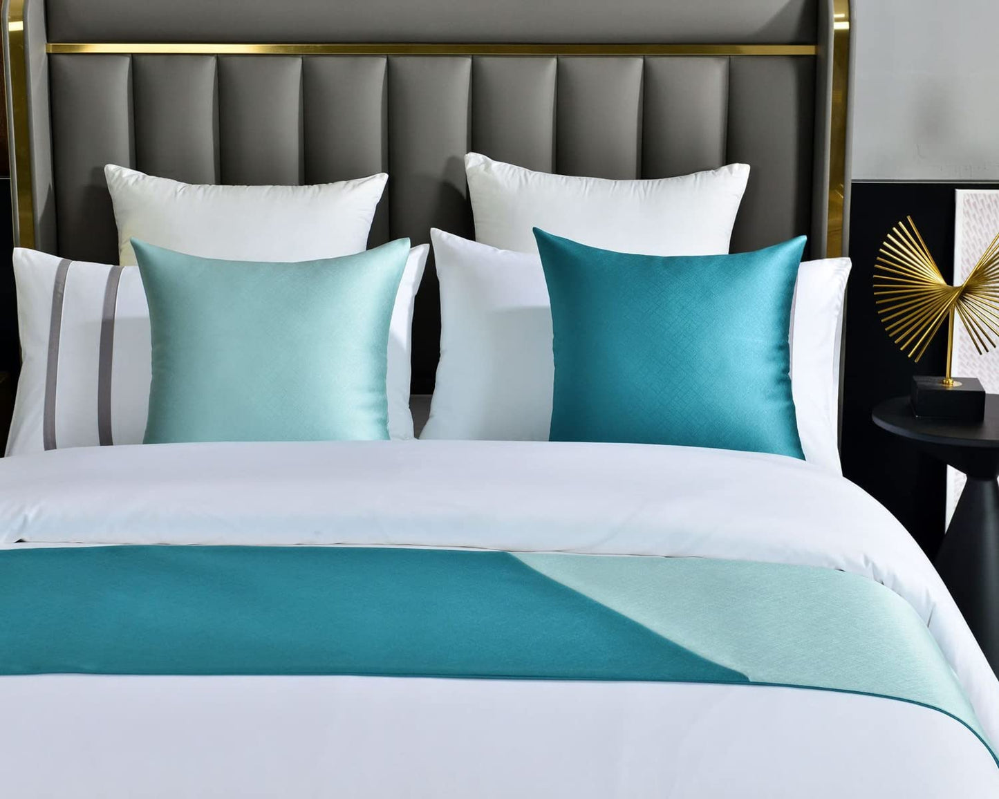Patchwork Bed Runner Decorative Bedding Scarf Hotel Home Accent