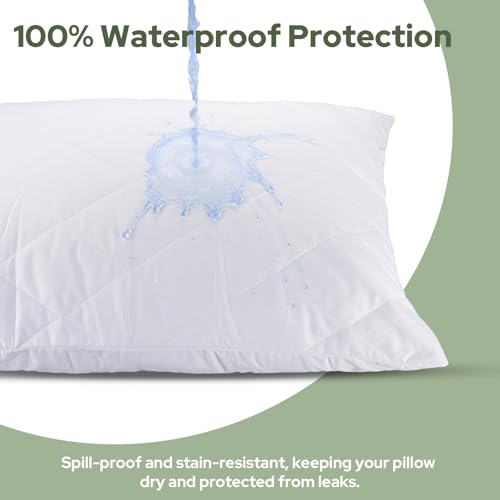 Waterproof Zippered Pillow Protectors King Size Hypoallergenic Pillow Covers