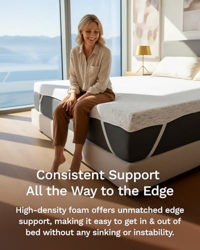 Memory Foam Mattress Topper Ventilated High Density Removable Cover Mattress Pad