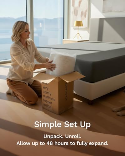 Memory Foam Mattress Topper Ventilated High Density Removable Cover Mattress Pad