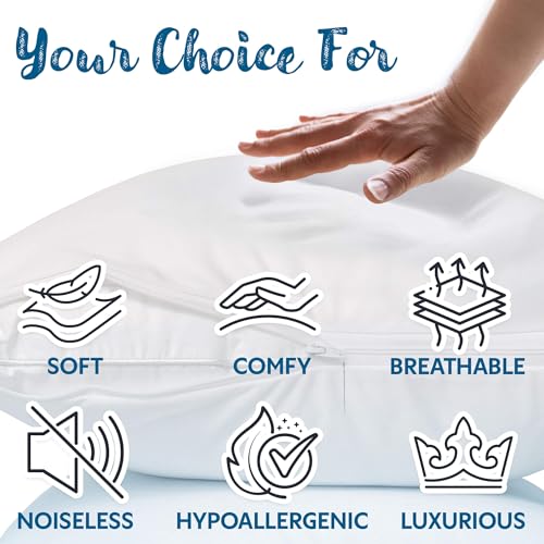 Waterproof Knitted Pillow Protector Zippered Bed Bug Proof Hypoallergenic Pillow Cover