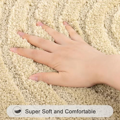 Microfiber Bath Rug Set Non Slip Contour Toilet U Shaped Bathroom Mat