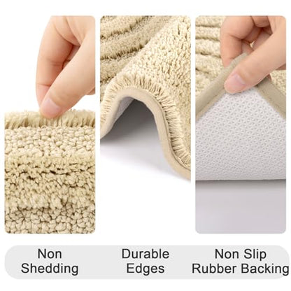 Microfiber Bath Rug Set Non Slip Contour Toilet U Shaped Bathroom Mat