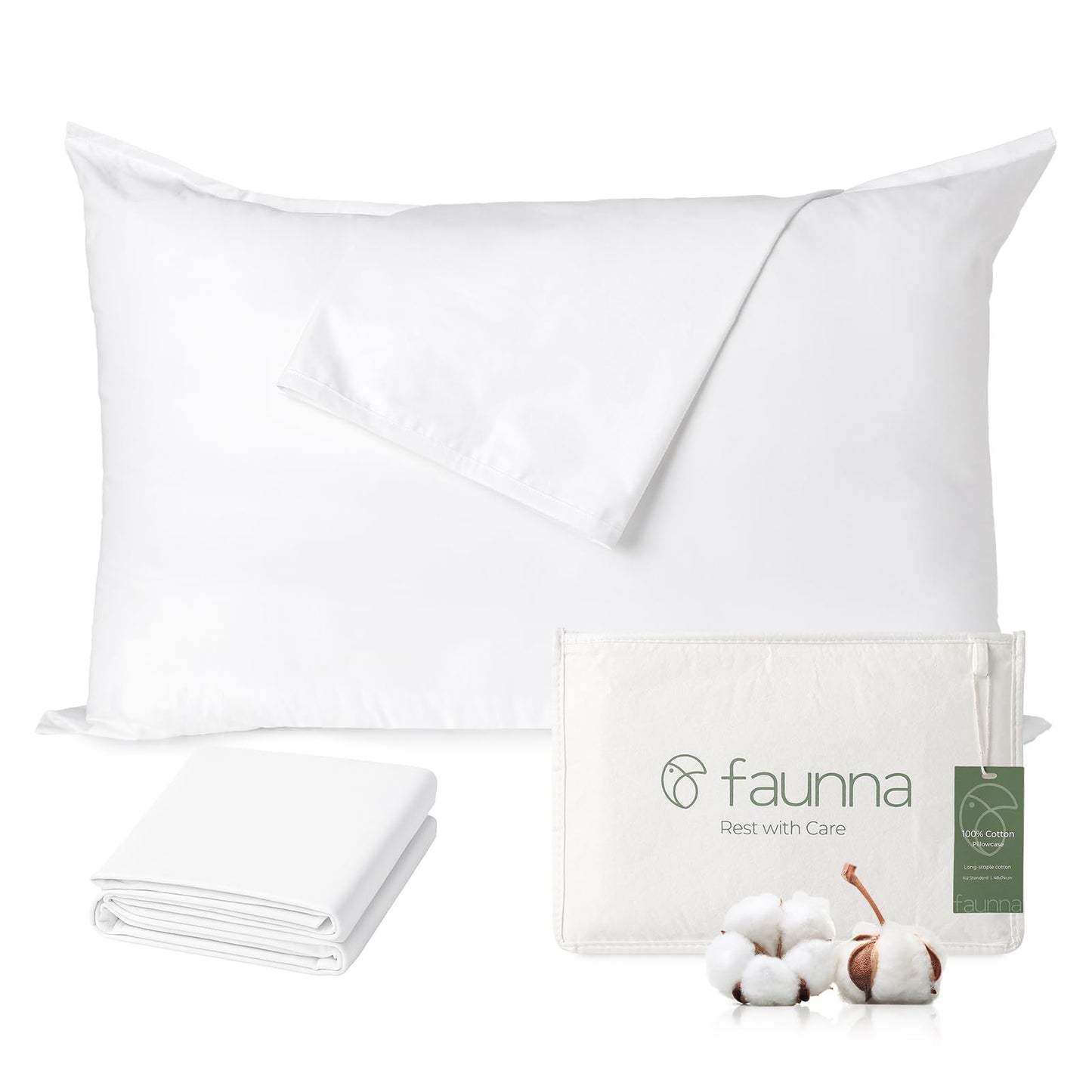 Cotton Zippered Pillow Protectors Bed Bug Proof Breathable Pillow Covers