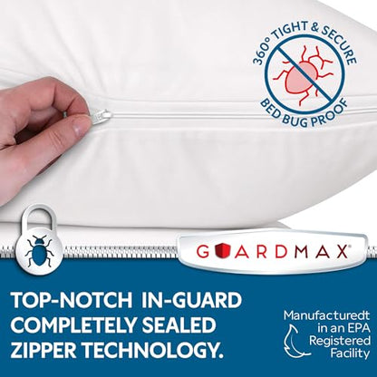 Waterproof Knitted Pillow Protector Zippered Bed Bug Proof Hypoallergenic Pillow Cover