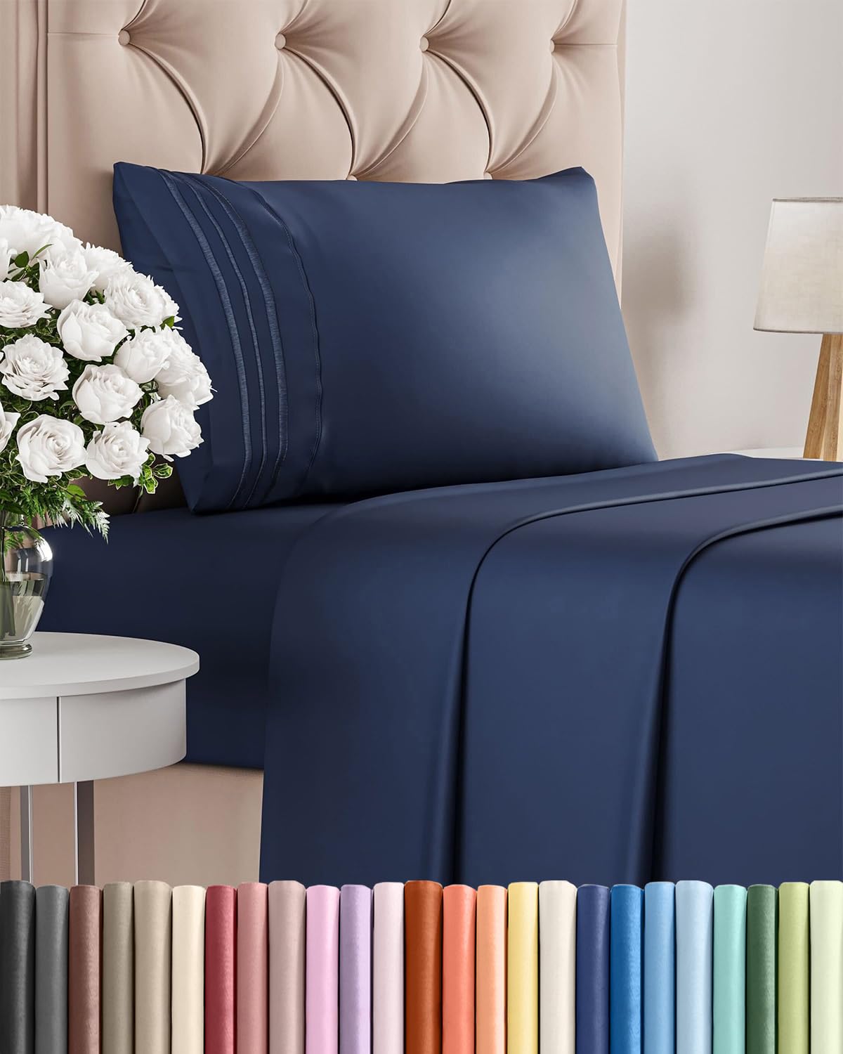 Cooling Sheet Set 4 Piece Ultra Soft Deep Pocket Breathable Bedding