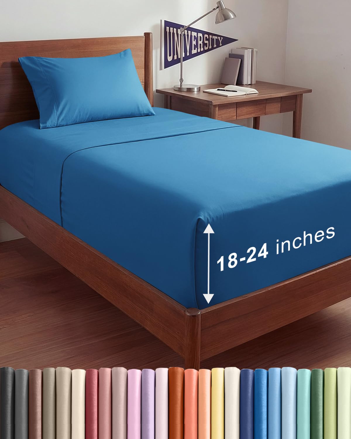 Bamboo Cooling Sheet Set Deep Pocket Breathable Bed Sheets 4 Piece