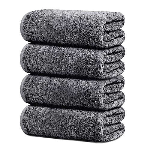 Extra Large Cotton Bath Towel Set Quick Dry Absorbent Lightweight Towels 30x60 Pack of 4
