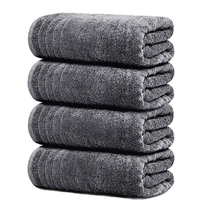 Extra Large Cotton Bath Towel Set Quick Dry Absorbent Lightweight Towels 30x60 Pack of 4