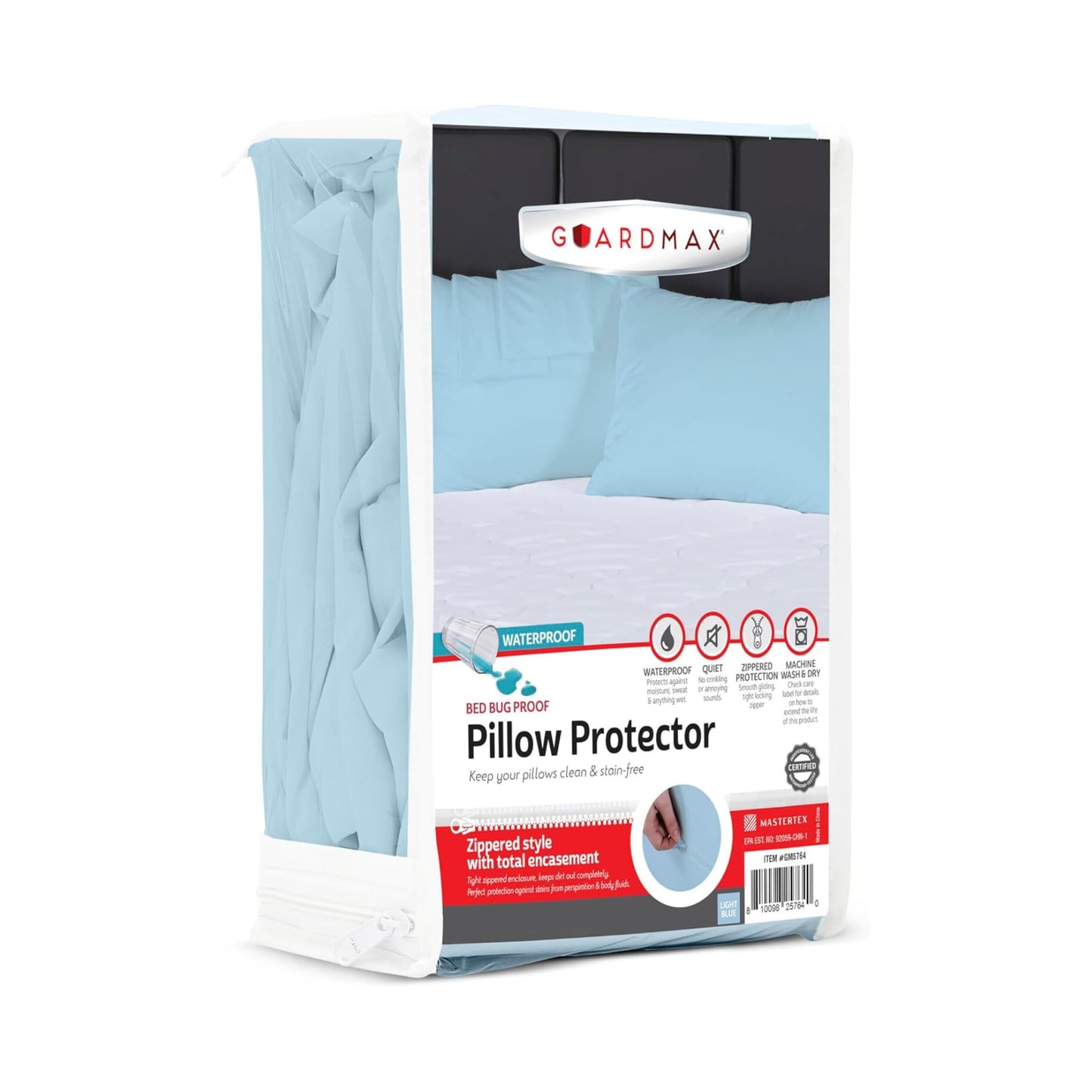 Waterproof Knitted Pillow Protector Zippered Bed Bug Proof Hypoallergenic Pillow Cover