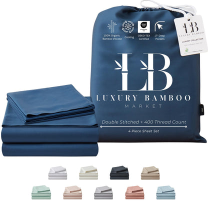 Bamboo Full Sheet Set Cooling Deep Pocket Ultra Soft Bedding
