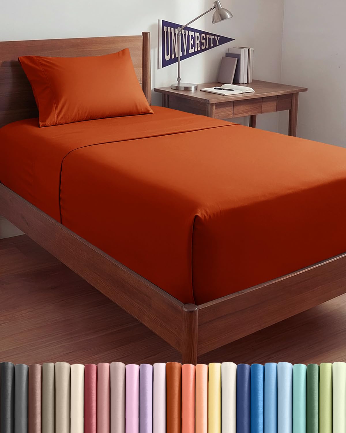 Bamboo Cooling Sheet Set Deep Pocket Breathable Bed Sheets 4 Piece