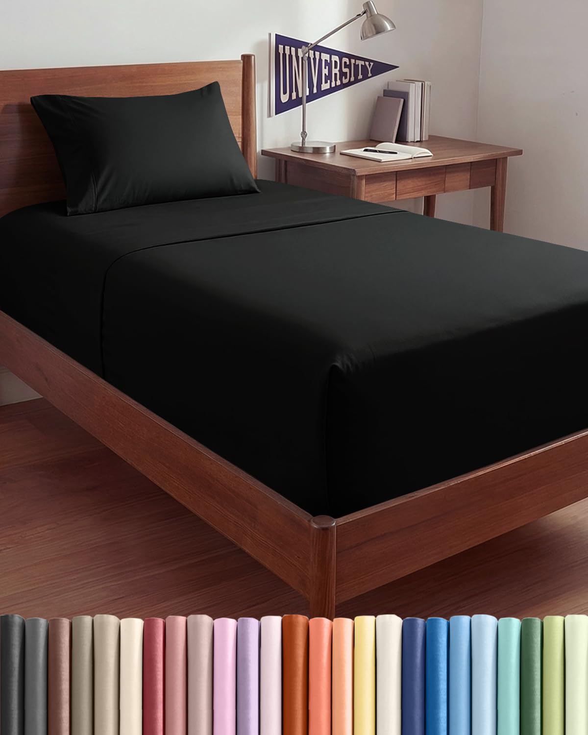 Bamboo Cooling Sheet Set Deep Pocket Breathable Bed Sheets 4 Piece