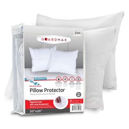 Waterproof Knitted Pillow Protector Zippered Bed Bug Proof Hypoallergenic Pillow Cover