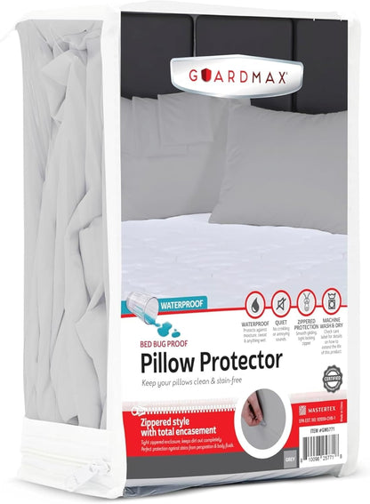 Waterproof Knitted Pillow Protector Zippered Bed Bug Proof Hypoallergenic Pillow Cover