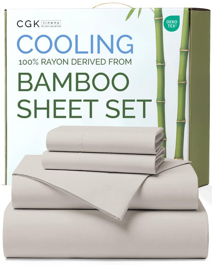 Bamboo Sheet Set Deep Pocket Breathable Bedding Set