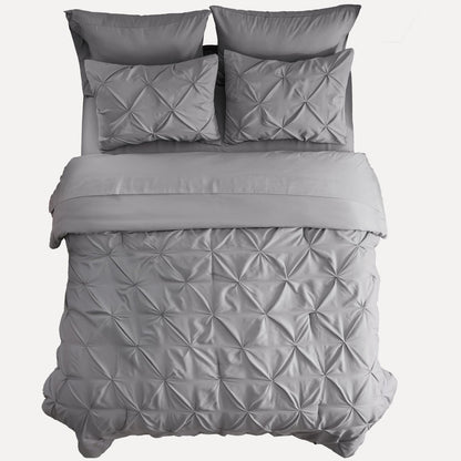 Pintuck Comforter Set Bed in a Bag 7 Piece All Season Bedding