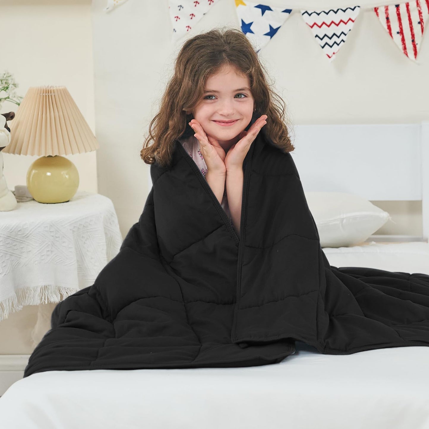 Cooling Weighted Blanket Microfiber Glass Bead Machine Washable Heavy Blanket
