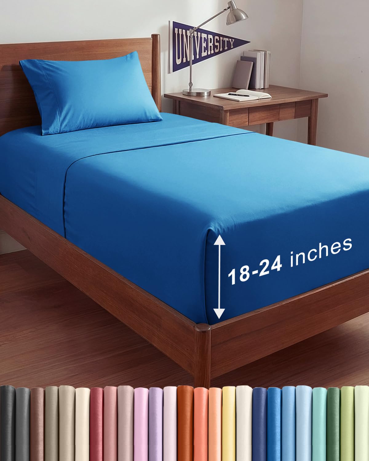 Bamboo Cooling Sheet Set Deep Pocket Breathable Bed Sheets 4 Piece