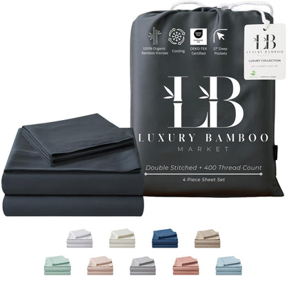 Bamboo Full Sheet Set Cooling Deep Pocket Ultra Soft Bedding