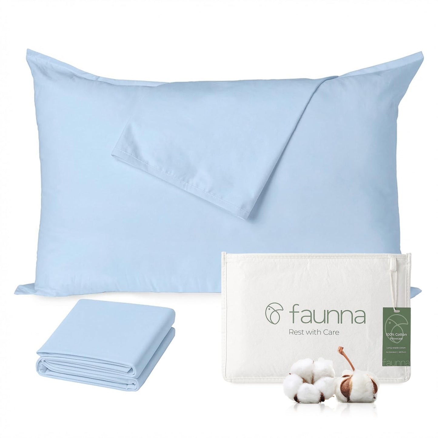 Cotton Zippered Pillow Protectors Bed Bug Proof Breathable Pillow Covers