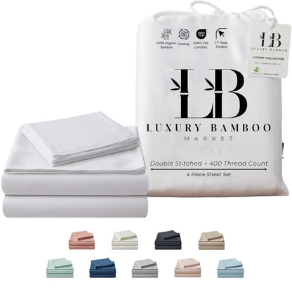 Bamboo Full Sheet Set Cooling Deep Pocket Ultra Soft Bedding