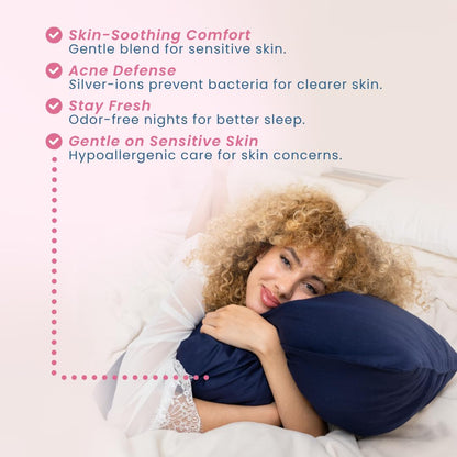 Silver Ion Pillowcases Hypoallergenic Sensitive Skin Pillow Covers