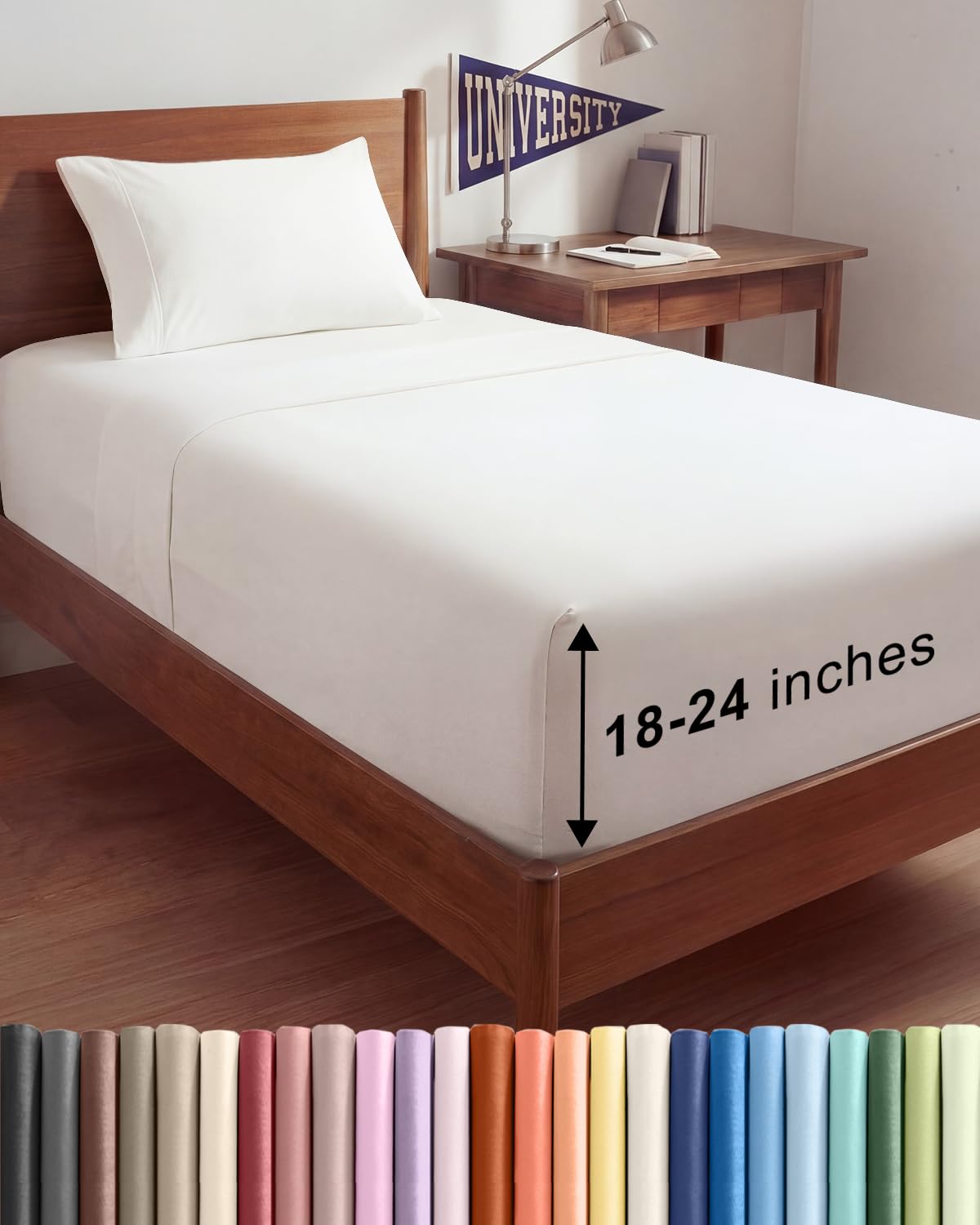 Bamboo Cooling Sheet Set Deep Pocket Breathable Bed Sheets 4 Piece