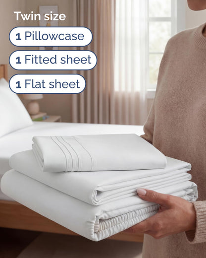 Cooling Sheet Set 4 Piece Ultra Soft Deep Pocket Breathable Bedding