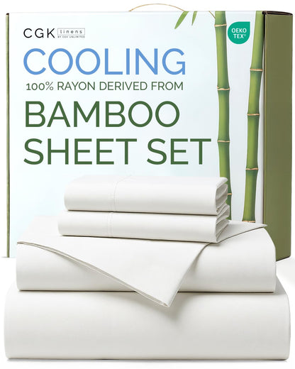 Bamboo Sheet Set Deep Pocket Breathable Bedding Set