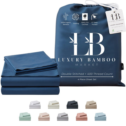 Bamboo Full Sheet Set Cooling Deep Pocket Ultra Soft Bedding