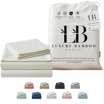 Bamboo Full Sheet Set Cooling Deep Pocket Ultra Soft Bedding