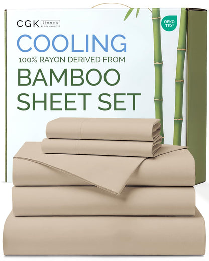 Bamboo Sheet Set Deep Pocket Breathable Bedding Set