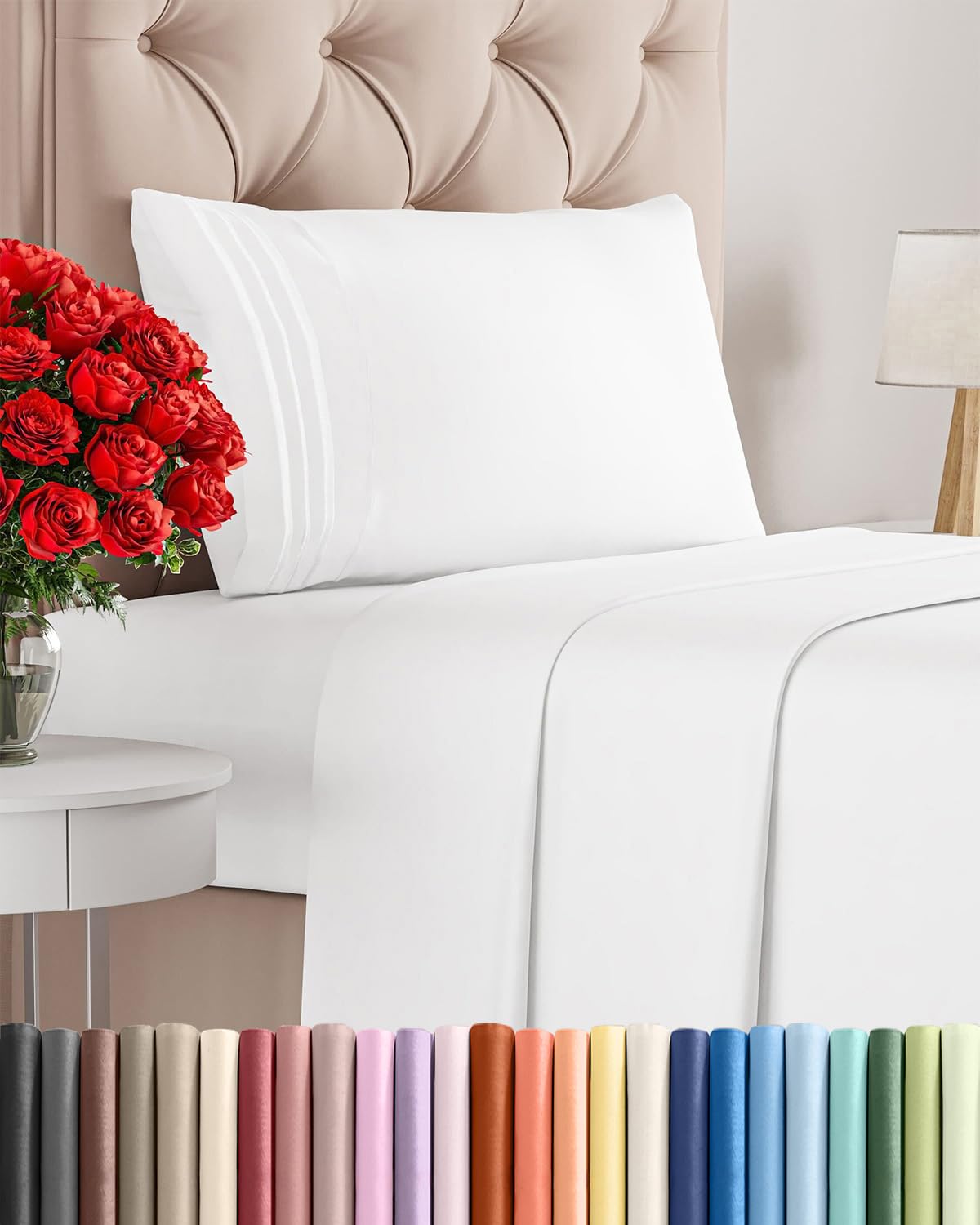 Cooling Sheet Set 4 Piece Ultra Soft Deep Pocket Breathable Bedding