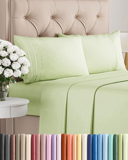 Cooling Sheet Set 4 Piece Ultra Soft Deep Pocket Breathable Bedding