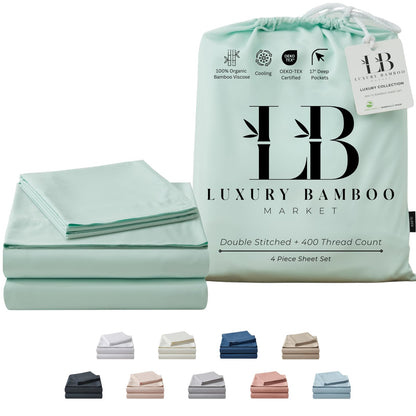 Bamboo Full Sheet Set Cooling Deep Pocket Ultra Soft Bedding
