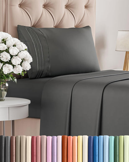Cooling Sheet Set 4 Piece Ultra Soft Deep Pocket Breathable Bedding