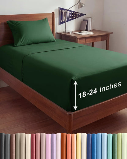 Bamboo Cooling Sheet Set Deep Pocket Breathable Bed Sheets 4 Piece