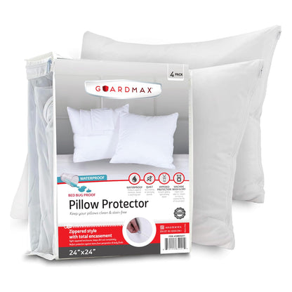 Waterproof Knitted Pillow Protector Zippered Bed Bug Proof Hypoallergenic Pillow Cover