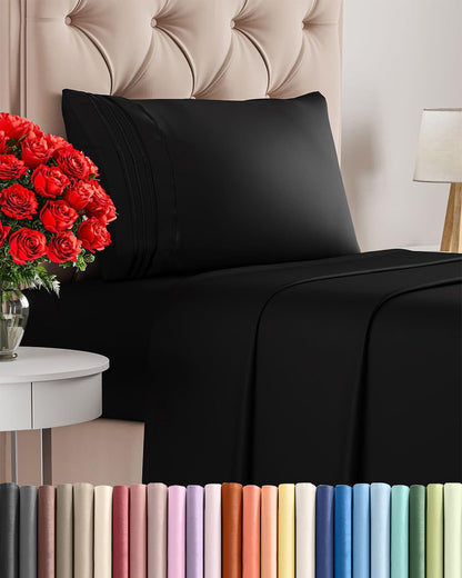 Cooling Sheet Set 4 Piece Ultra Soft Deep Pocket Breathable Bedding