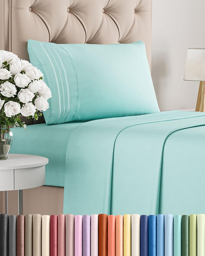 Cooling Sheet Set 4 Piece Ultra Soft Deep Pocket Breathable Bedding