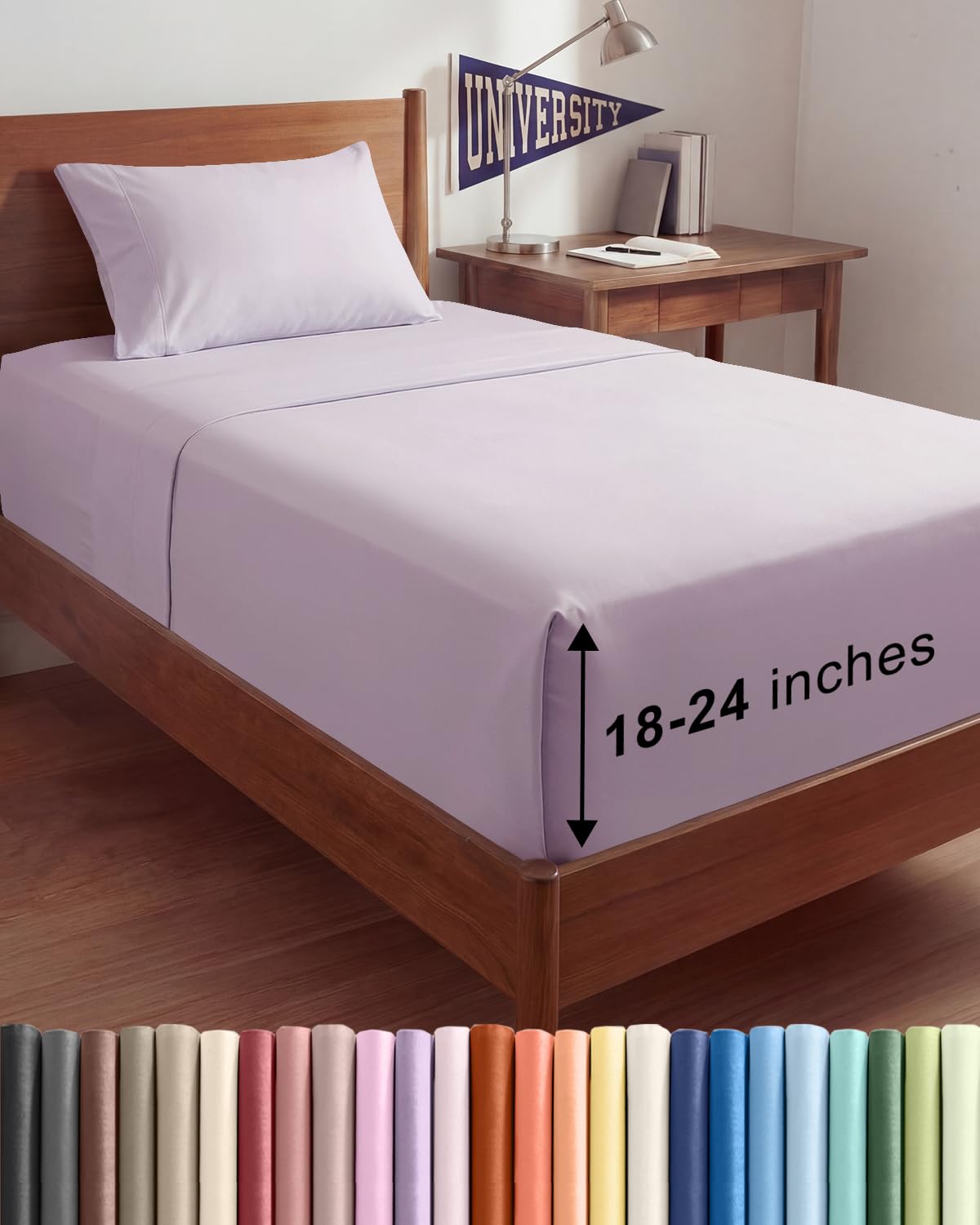 Bamboo Cooling Sheet Set Deep Pocket Breathable Bed Sheets 4 Piece