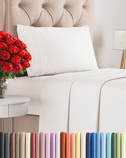 Cooling Sheet Set 4 Piece Ultra Soft Deep Pocket Breathable Bedding