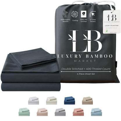 Bamboo Full Sheet Set Cooling Deep Pocket Ultra Soft Bedding