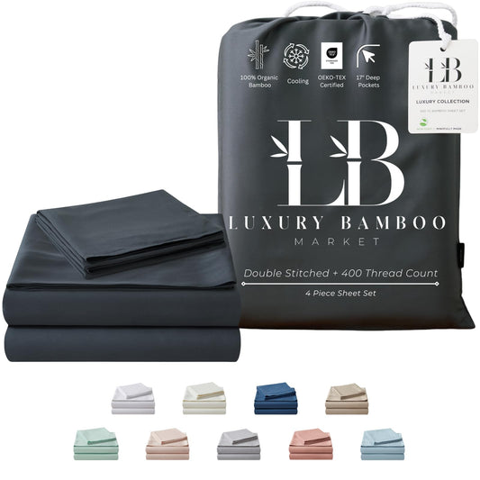 Bamboo Full Sheet Set Cooling Deep Pocket Ultra Soft Bedding