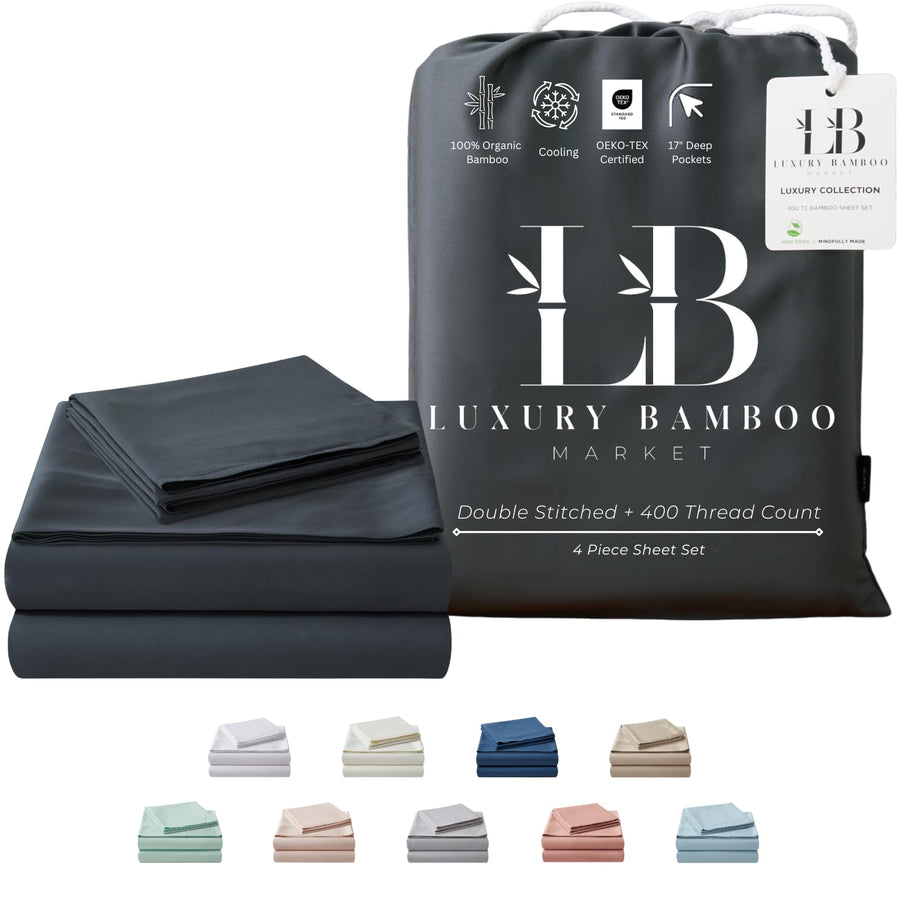 Bamboo Full Sheet Set Cooling Deep Pocket Ultra Soft Bedding