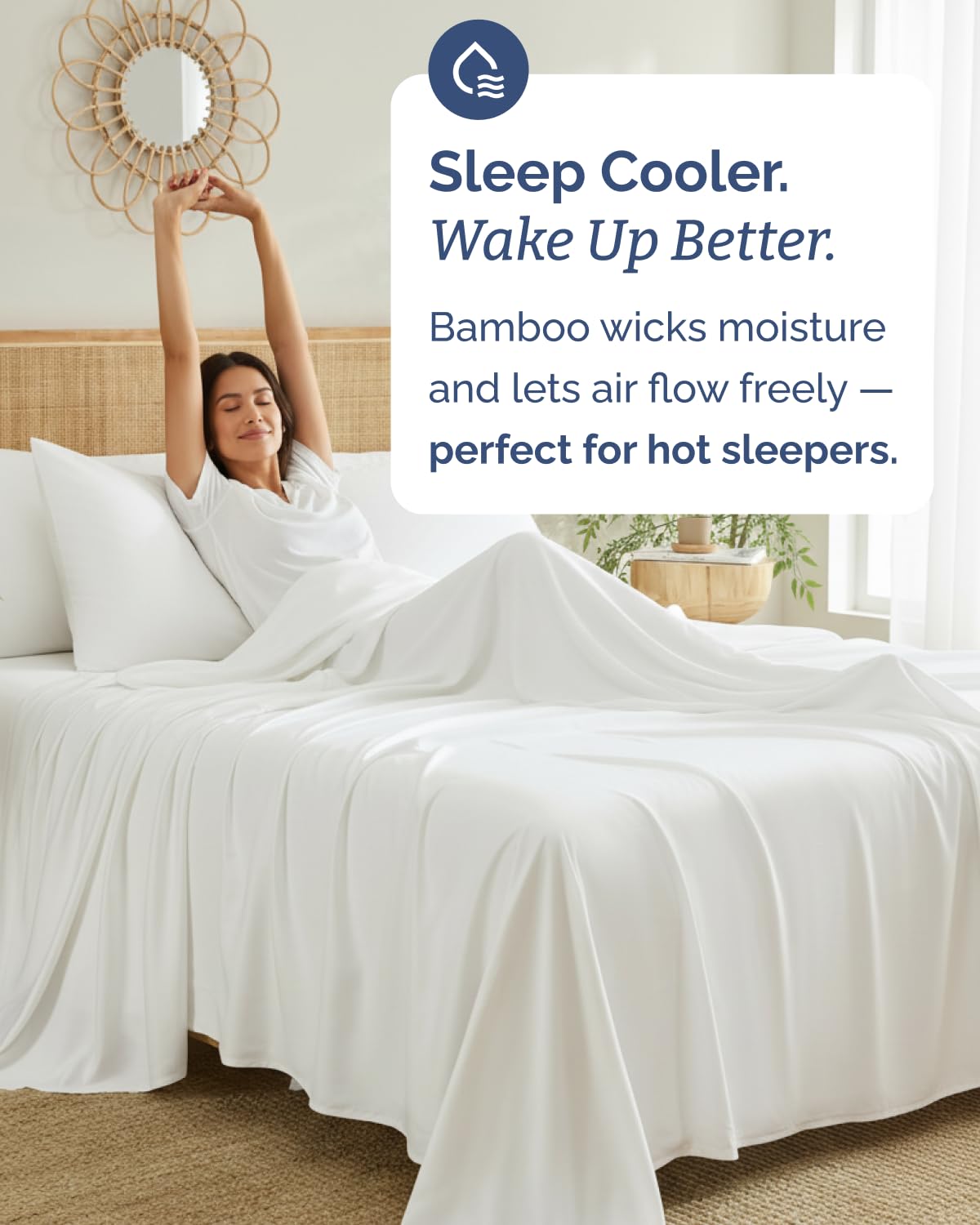 Bamboo Sheet Set Deep Pocket Breathable Bedding Set