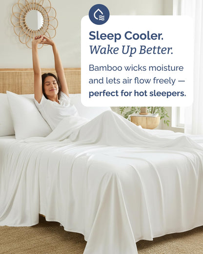 Bamboo Sheet Set Deep Pocket Breathable Bedding Set