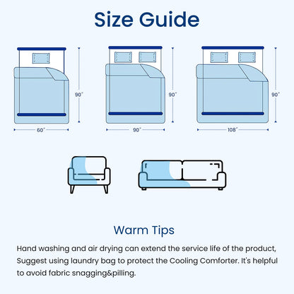 Cooling Comforter Double Sided Lightweight Ice Blanket Q-Max Breathable Summer Bedding