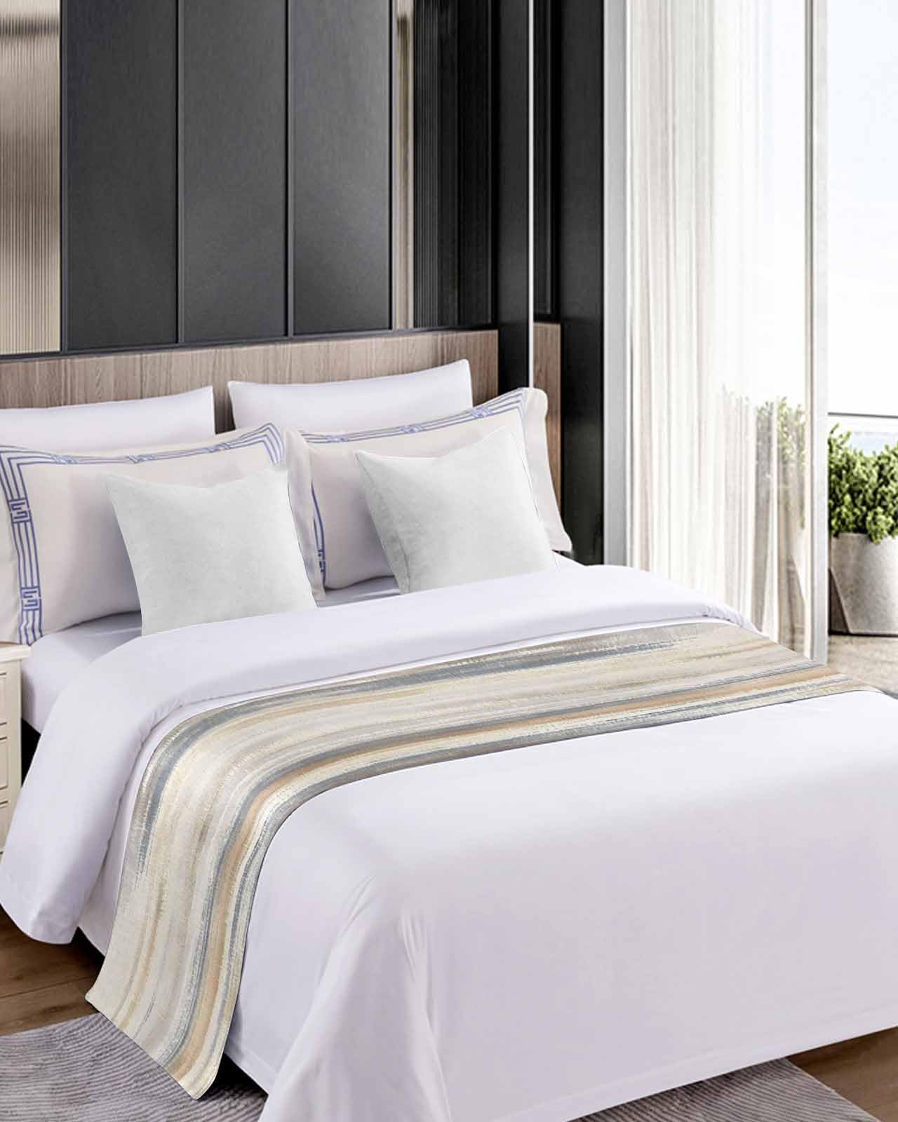 Abstract Bed Runner Luxury Modern Decorative Bed Scarf Bedroom Throw